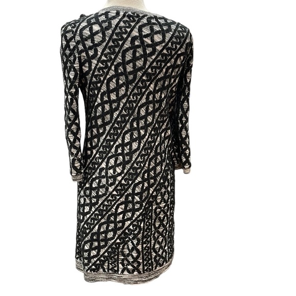 ANTHROPOLOGIE Moth Textured Pattern Sweater Dress SZ S Black Grey - Picture 4 of 9